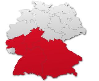 Deutschlandkarte mit Bundesländer-Grenzen